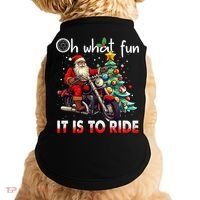Oh What Fun It Is To Ride Santa Motorcycle  Doggie Tank thumb 0