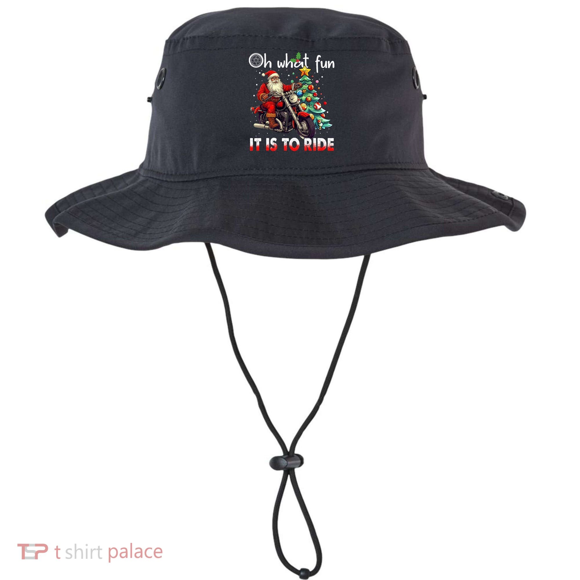 Oh What Fun It Is To Ride Santa Motorcycle  Bucket Hat
