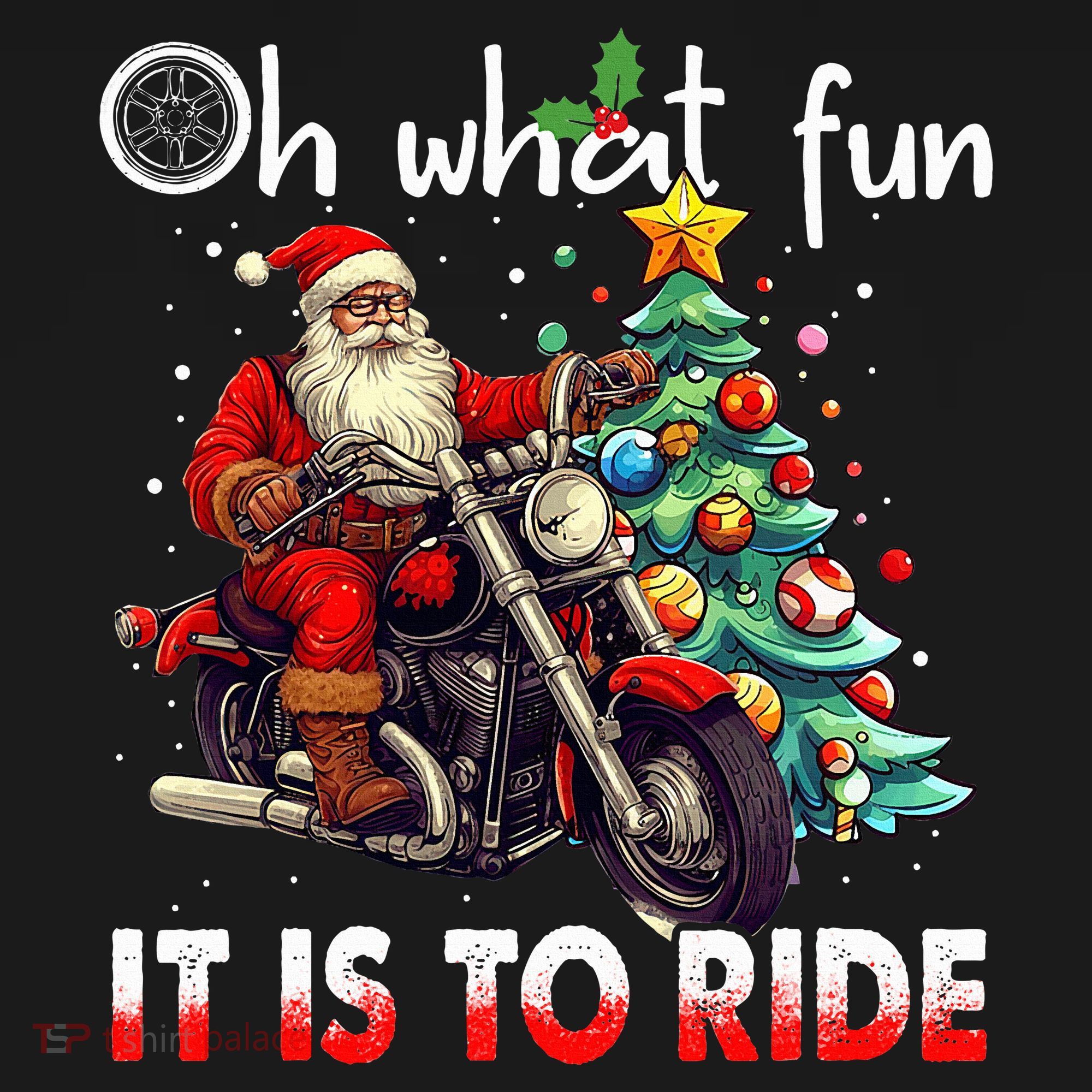 Oh What Fun It Is To Ride Santa Motorcycle  Bucket Hat