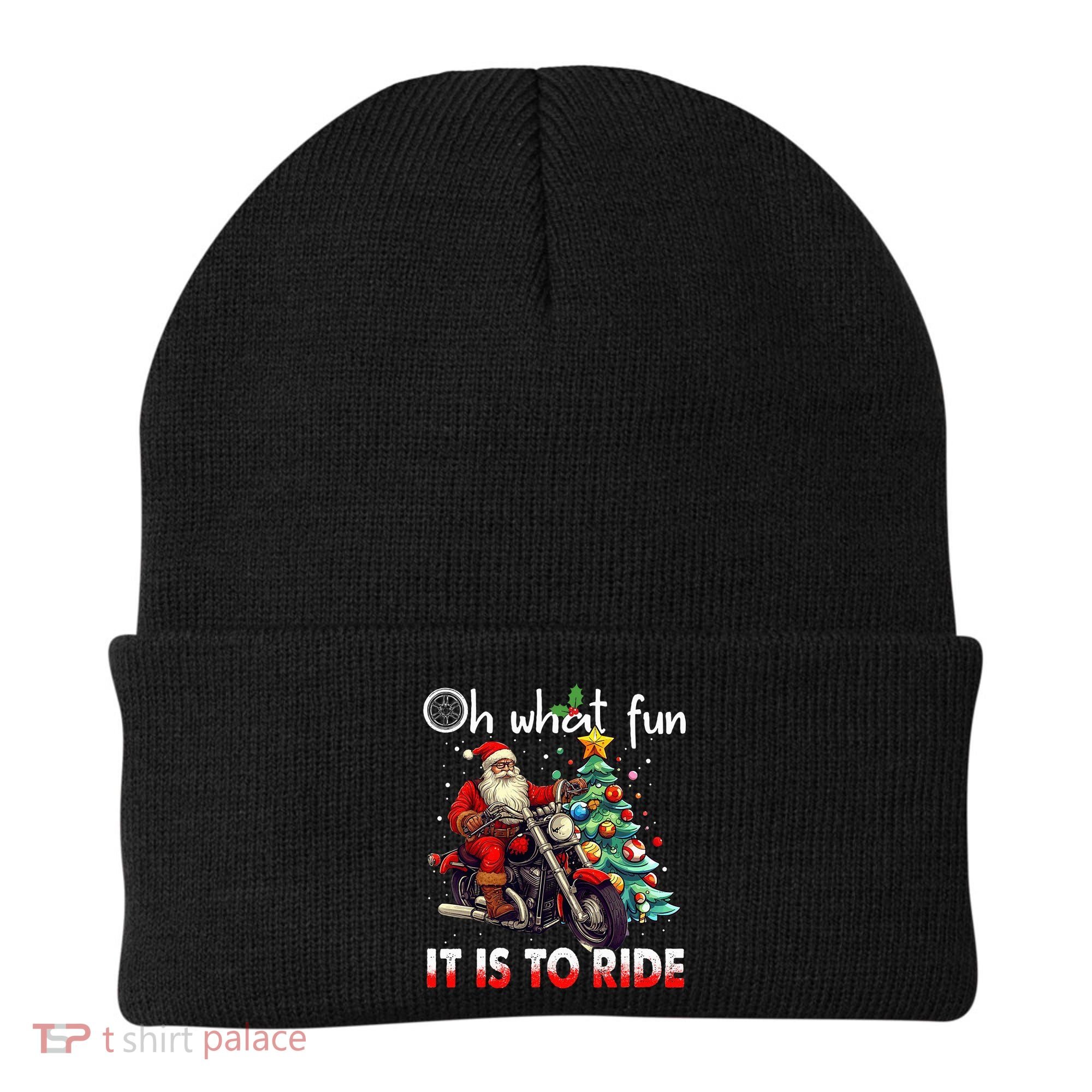 Oh What Fun It Is To Ride Santa Motorcycle  Beanie