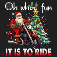Oh What Fun It Is To Ride Santa Motorcycle  Beanie thumb 2