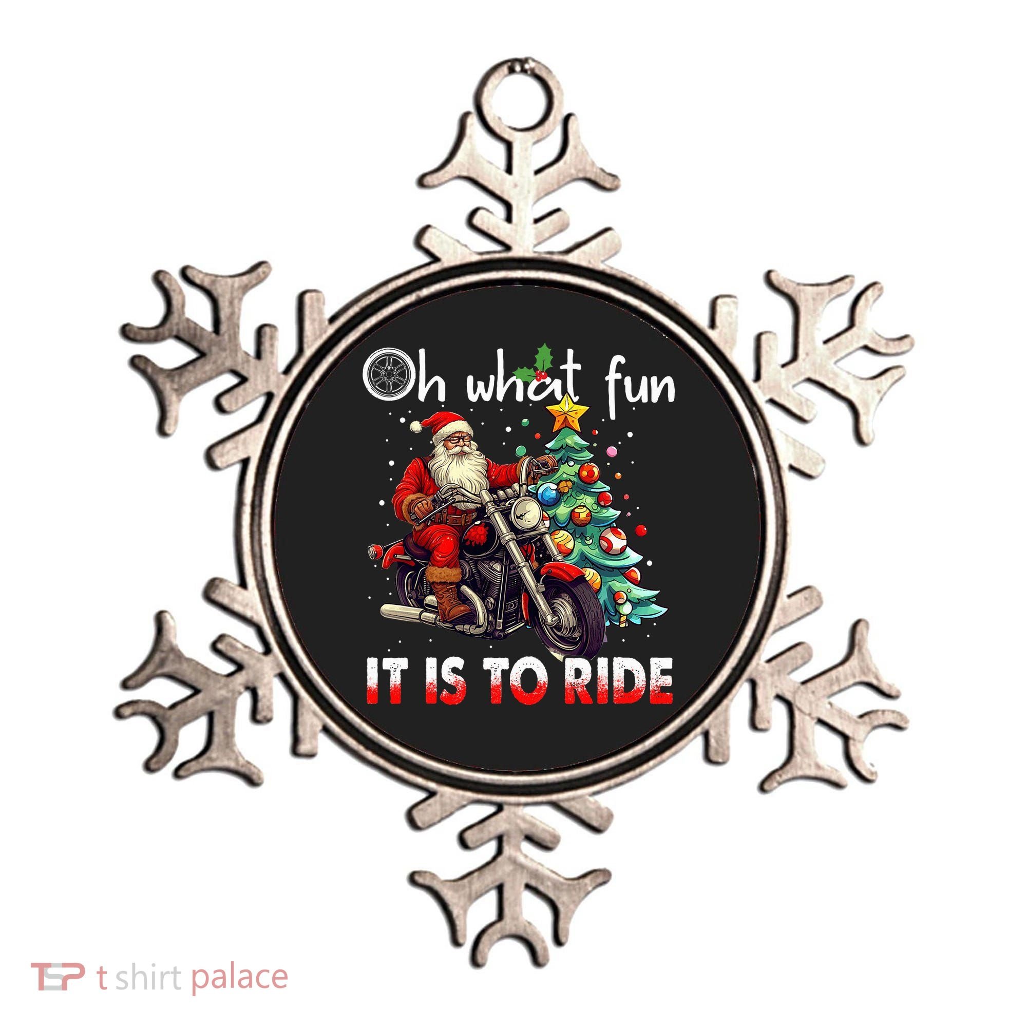 Oh What Fun It Is To Ride Santa Motorcycle  Ornament