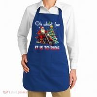 Oh What Fun It Is To Ride Santa Motorcycle  Apron thumb 2