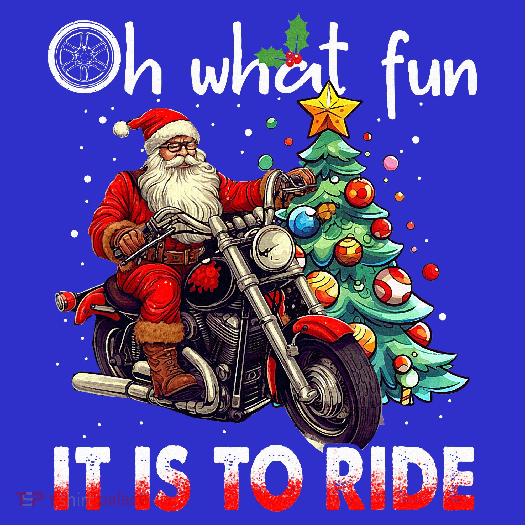 Oh What Fun It Is To Ride Santa Motorcycle  Apron