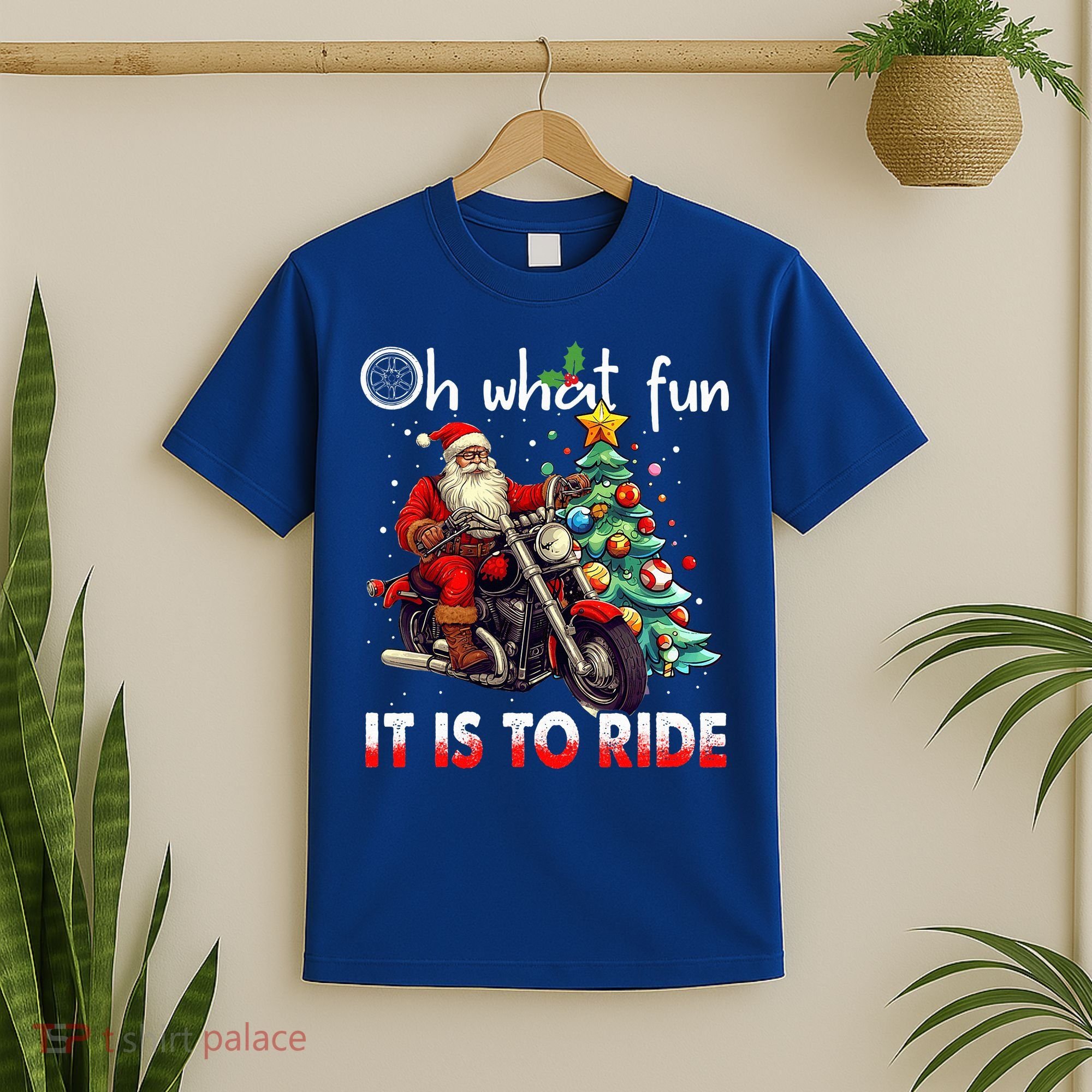 Oh What Fun It Is To Ride Santa Motorcycle  T-Shirt