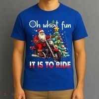 Oh What Fun It Is To Ride Santa Motorcycle  T-Shirt thumb 3