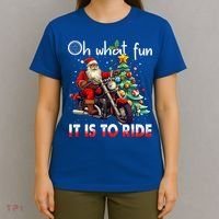 Oh What Fun It Is To Ride Santa Motorcycle  T-Shirt thumb 4