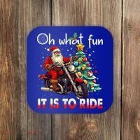 Oh What Fun It Is To Ride Santa Motorcycle  Coaster thumb 0