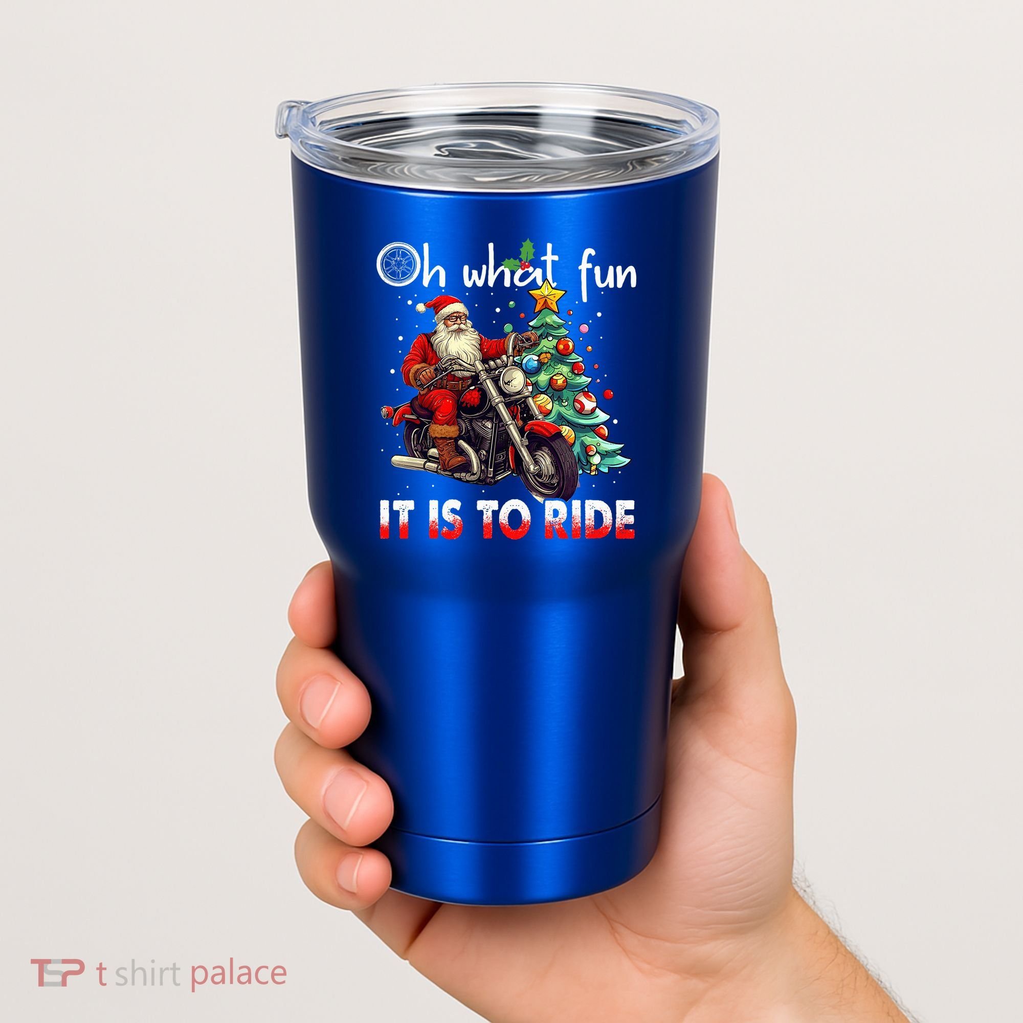 Oh What Fun It Is To Ride Santa Motorcycle  Tumbler