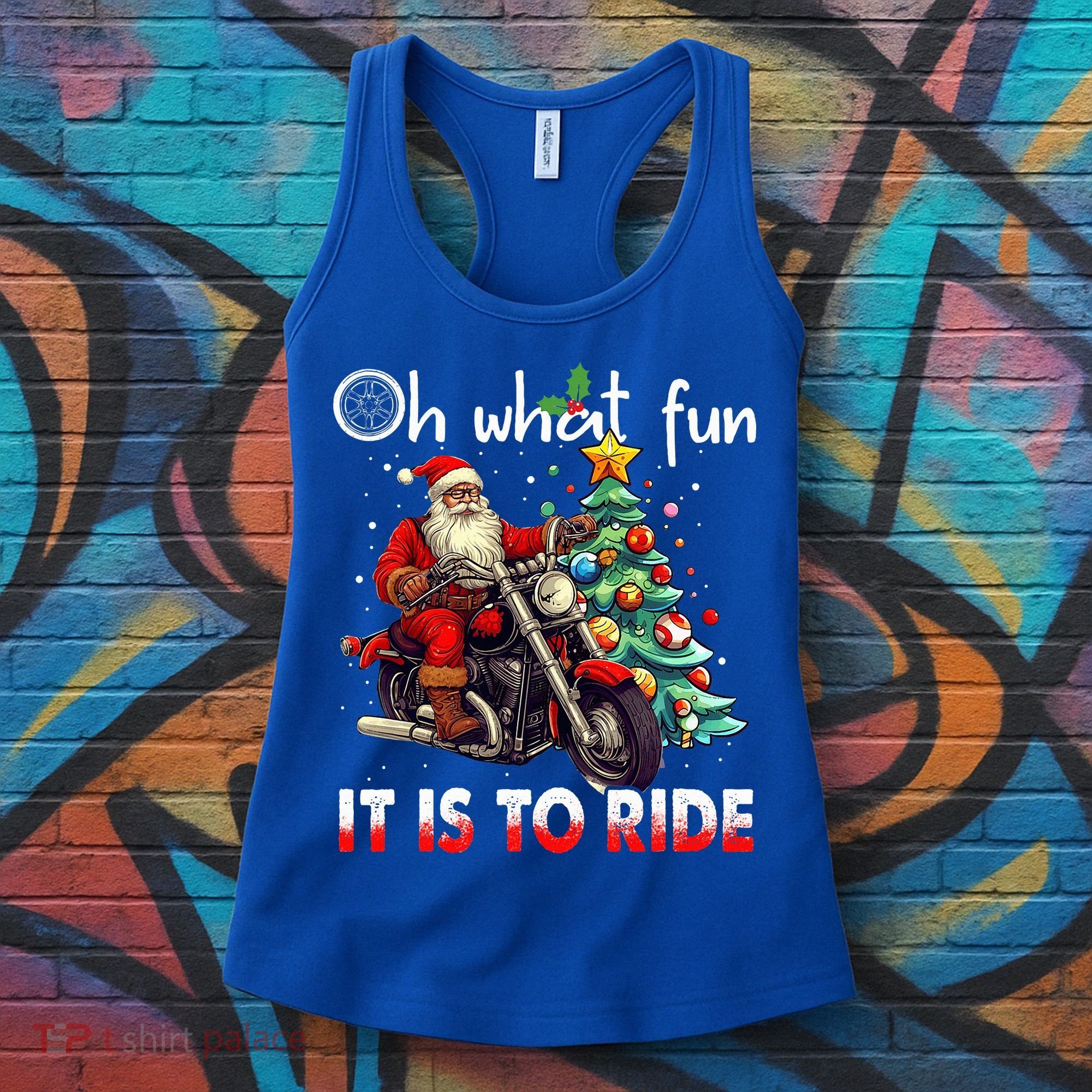 Oh What Fun It Is To Ride Santa Motorcycle  Women's Tank Top