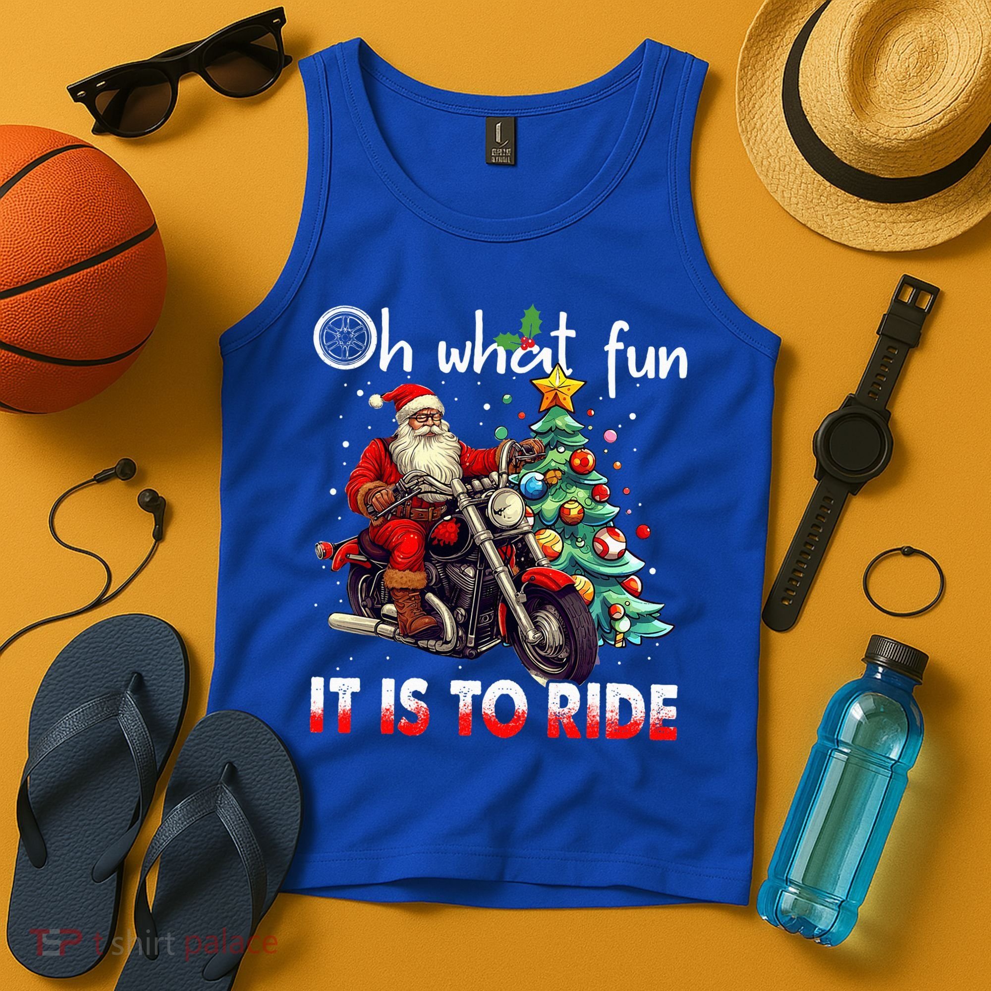 Oh What Fun It Is To Ride Santa Motorcycle  Tank Top