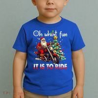 Oh What Fun It Is To Ride Santa Motorcycle  Toddler T-Shirt thumb 2