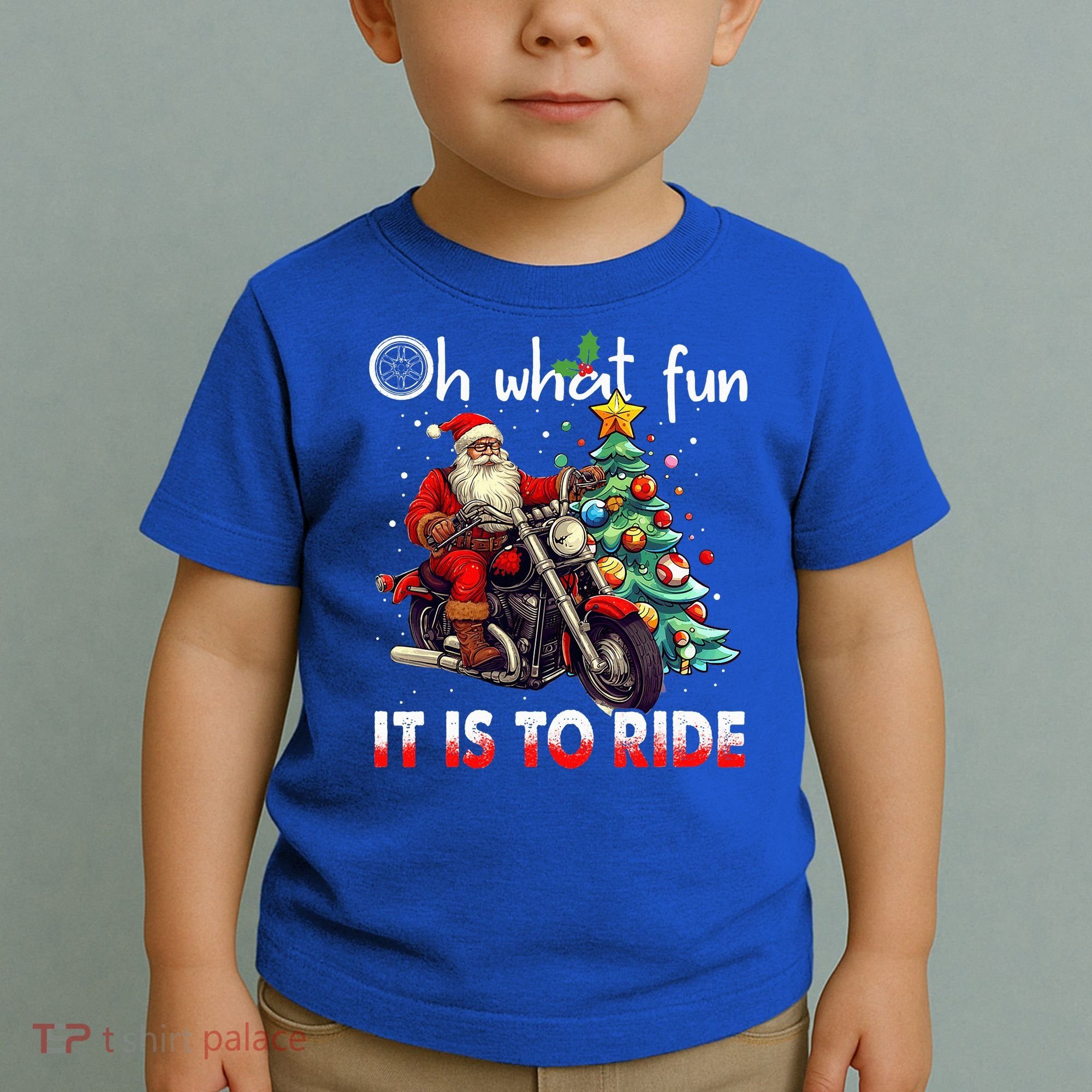 Oh What Fun It Is To Ride Santa Motorcycle  Toddler T-Shirt