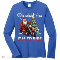 Oh What Fun It Is To Ride Santa Motorcycle  Women's Long Sleeve Shirt thumb 0