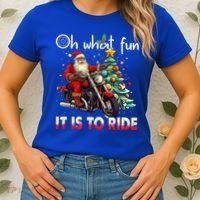 Oh What Fun It Is To Ride Santa Motorcycle  Women's T-Shirt thumb 2