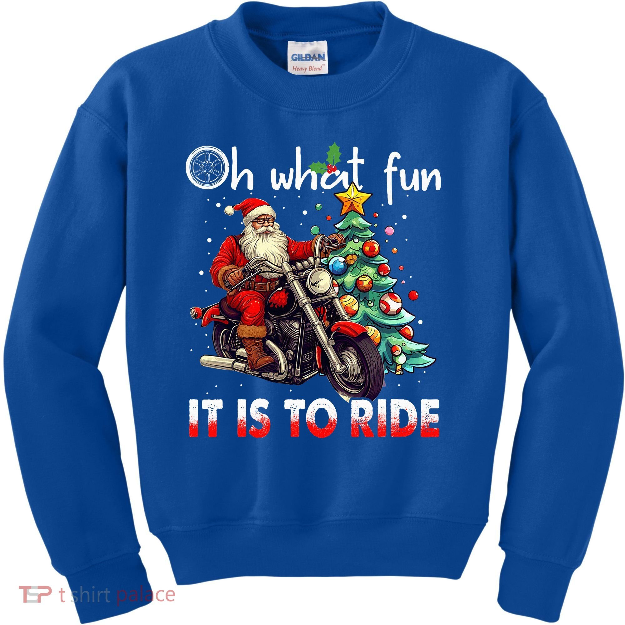 Oh What Fun It Is To Ride Santa Motorcycle  Kids Sweatshirt
