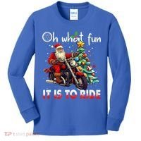 Oh What Fun It Is To Ride Santa Motorcycle  Kids Long Sleeve Shirt thumb 0