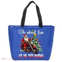 Oh What Fun It Is To Ride Santa Motorcycle  Tote Bag thumb 0