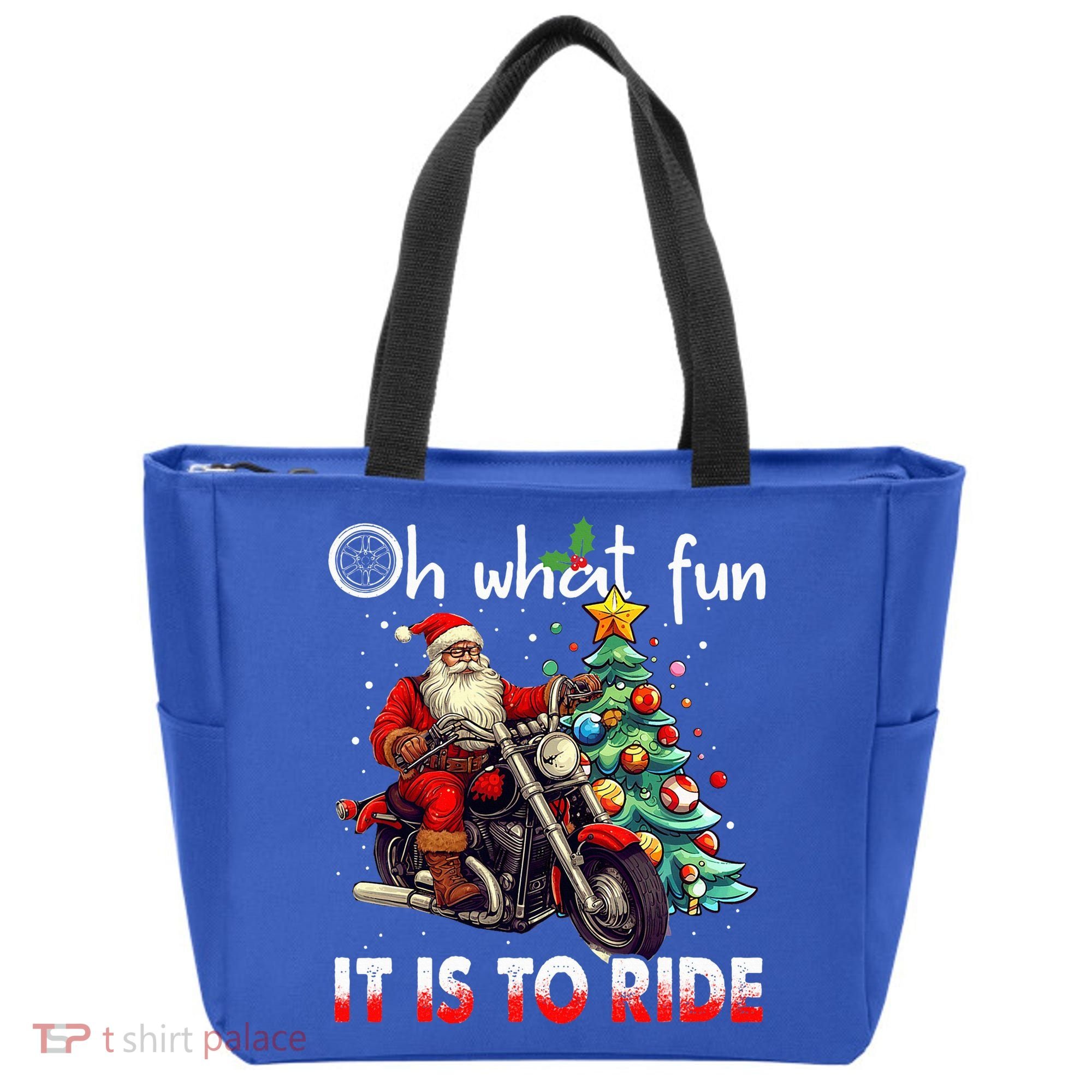 Oh What Fun It Is To Ride Santa Motorcycle  Tote Bag