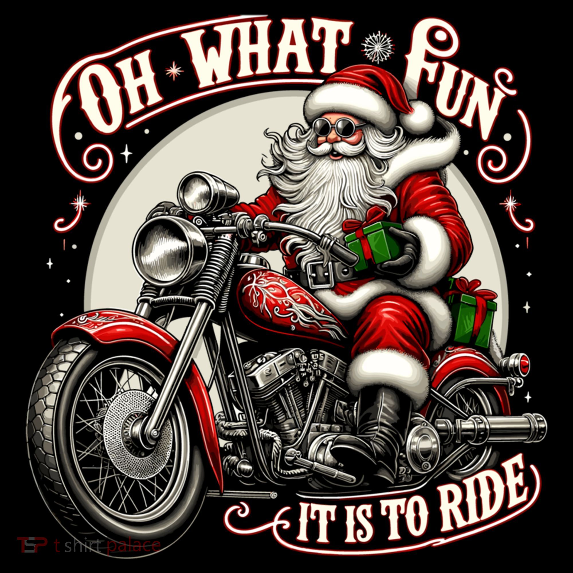 Oh What Fun It Is To Ride Motorcycle Biker Santa Xmas Gift Coffee Mug