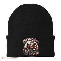Oh What Fun It Is To Ride Motorcycle Biker Santa Xmas Gift Beanie thumb 0