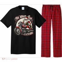 Oh What Fun It Is To Ride Motorcycle Biker Santa Xmas Gift Pajama Set thumb 0