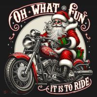 Oh What Fun It Is To Ride Motorcycle Biker Santa Xmas Gift Women's Hoodie thumb 2