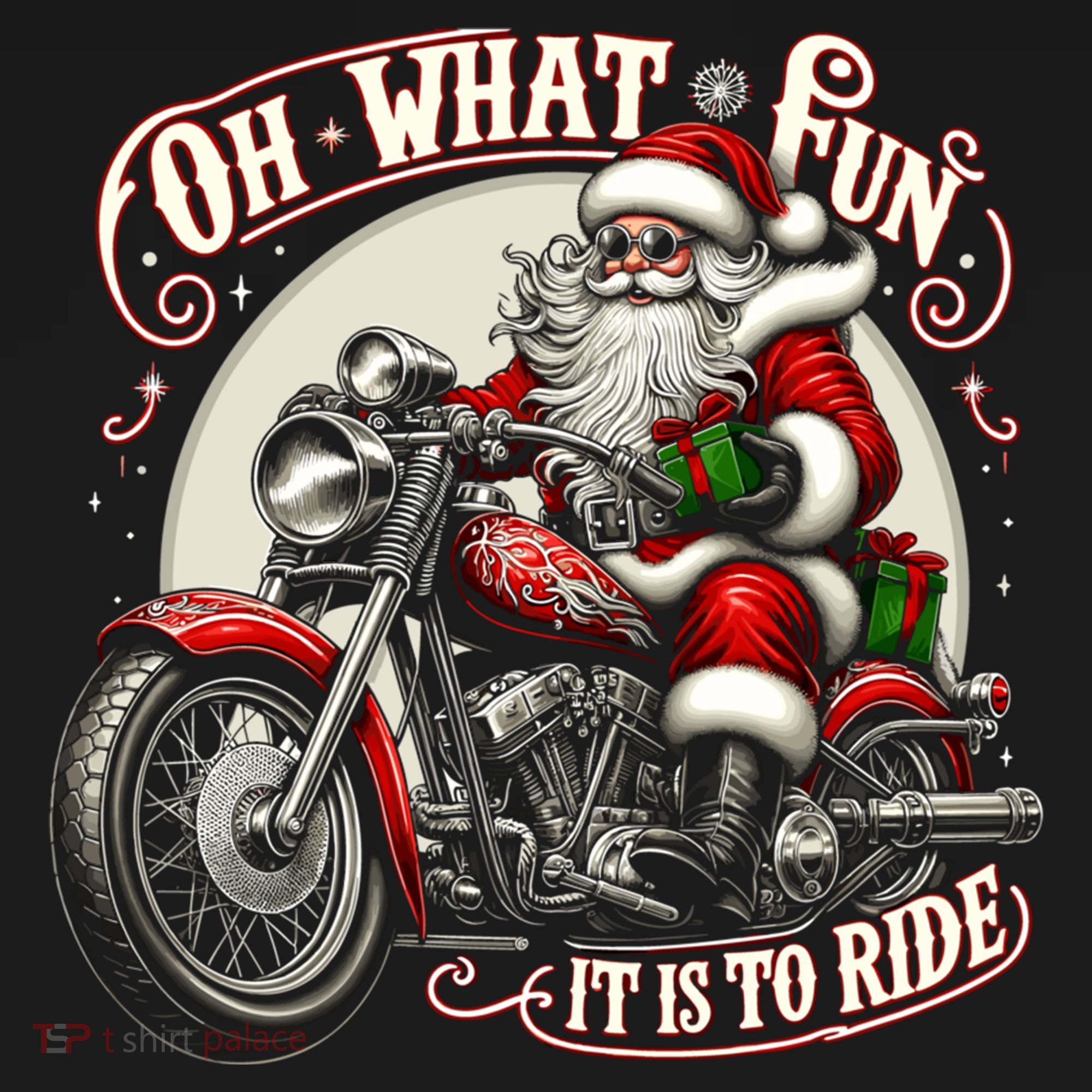 Oh What Fun It Is To Ride Motorcycle Biker Santa Xmas Gift Women's Hoodie