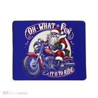 Oh What Fun It Is To Ride Motorcycle Biker Santa Xmas Gift Mousepad thumb 0