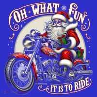 Oh What Fun It Is To Ride Motorcycle Biker Santa Xmas Gift Mousepad thumb 1