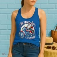 Oh What Fun It Is To Ride Motorcycle Biker Santa Xmas Gift Women's Tank Top thumb 2