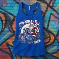Oh What Fun It Is To Ride Motorcycle Biker Santa Xmas Gift Women's Tank Top thumb 3