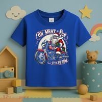 Oh What Fun It Is To Ride Motorcycle Biker Santa Xmas Gift Toddler T-Shirt thumb 3