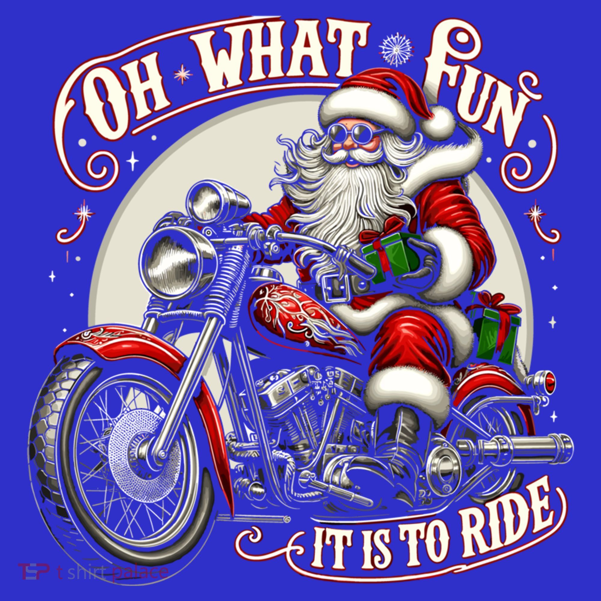 Oh What Fun It Is To Ride Motorcycle Biker Santa Xmas Gift Visor