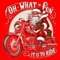 Oh What Fun It Is To Ride Motorcycle Biker Santa Xmas Gift Santa Hat thumb 1