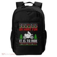 Oh What Fun It Is To Ride Motorcycle Ugly Christmas Funny Gift Backpack thumb 0