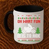 Oh What Fun It Is To Ride Motorcycle Ugly Christmas Funny Gift Coffee Mug thumb 2