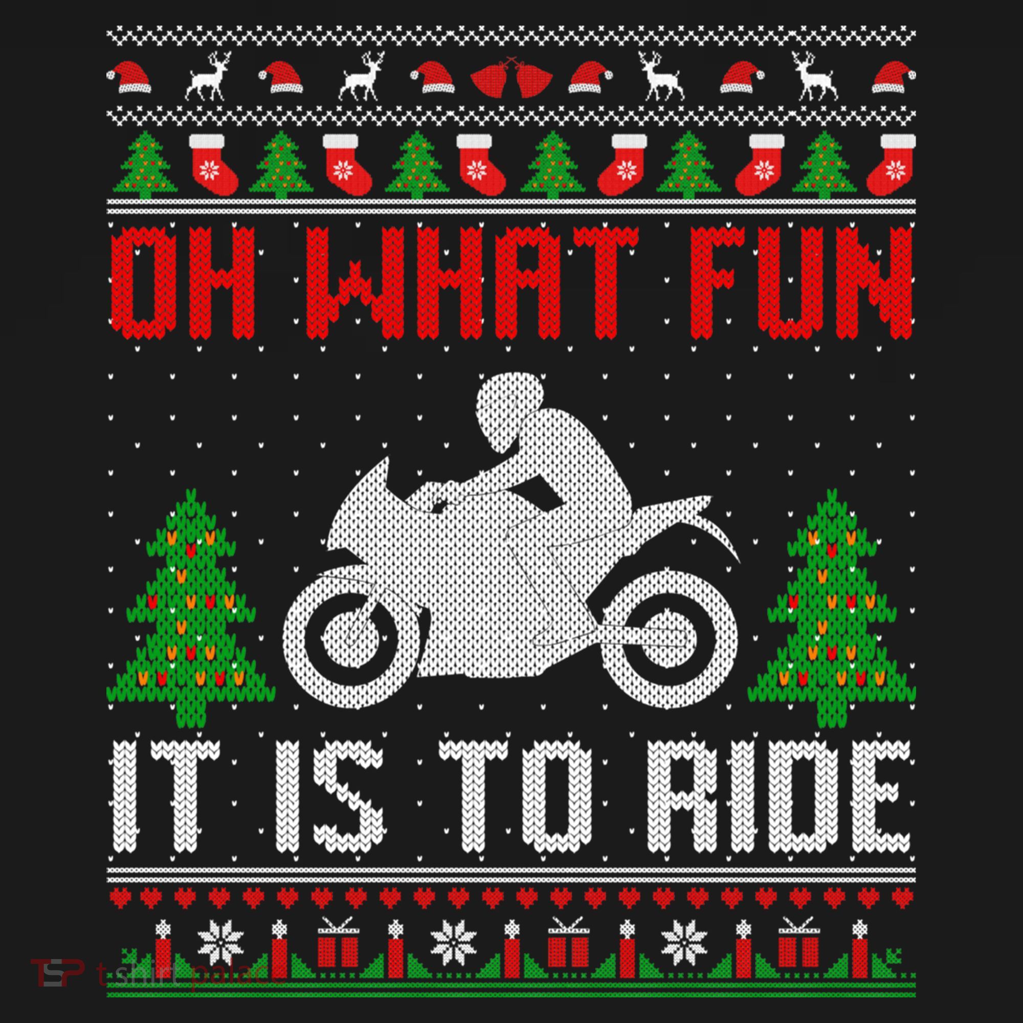Oh What Fun It Is To Ride Motorcycle Ugly Christmas Funny Gift Women's Hoodie