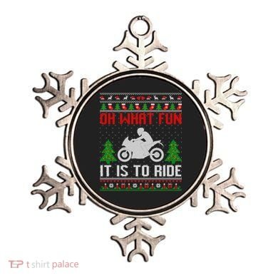 Oh What Fun It Is To Ride Motorcycle Ugly Christmas Funny Gift Ornament