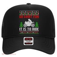 Oh What Fun It Is To Ride Motorcycle Ugly Christmas Funny Gift Hat thumb 0