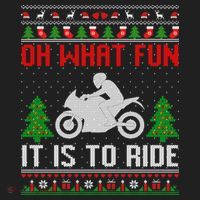 Oh What Fun It Is To Ride Motorcycle Ugly Christmas Funny Gift Golf Towel thumb 3