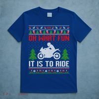 Oh What Fun It Is To Ride Motorcycle Ugly Christmas Funny Gift T-Shirt thumb 5