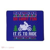 Oh What Fun It Is To Ride Motorcycle Ugly Christmas Funny Gift Mousepad thumb 0
