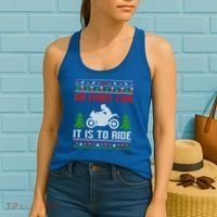 Oh What Fun It Is To Ride Motorcycle Ugly Christmas Funny Gift Women's Tank Top thumb 2