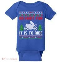 Oh What Fun It Is To Ride Motorcycle Ugly Christmas Funny Gift Baby Bodysuit thumb 0