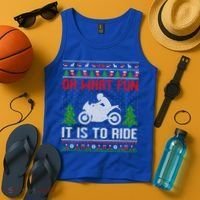 Oh What Fun It Is To Ride Motorcycle Ugly Christmas Funny Gift Tank Top thumb 4