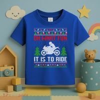 Oh What Fun It Is To Ride Motorcycle Ugly Christmas Funny Gift Toddler T-Shirt thumb 3