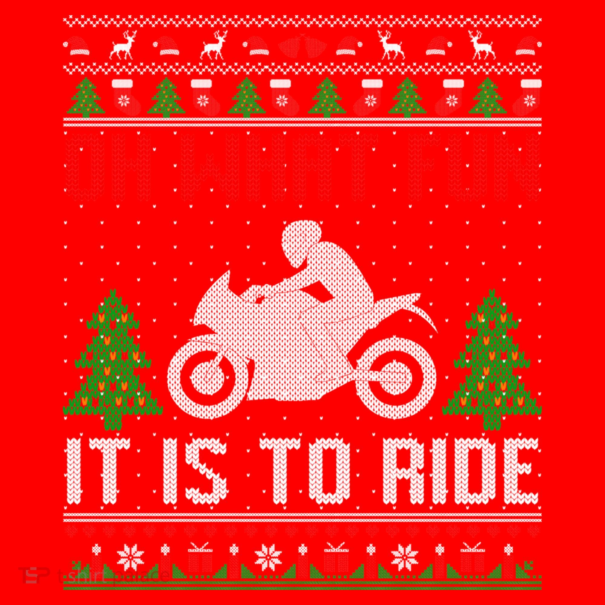 Oh What Fun It Is To Ride Motorcycle Ugly Christmas Funny Gift Santa Hat