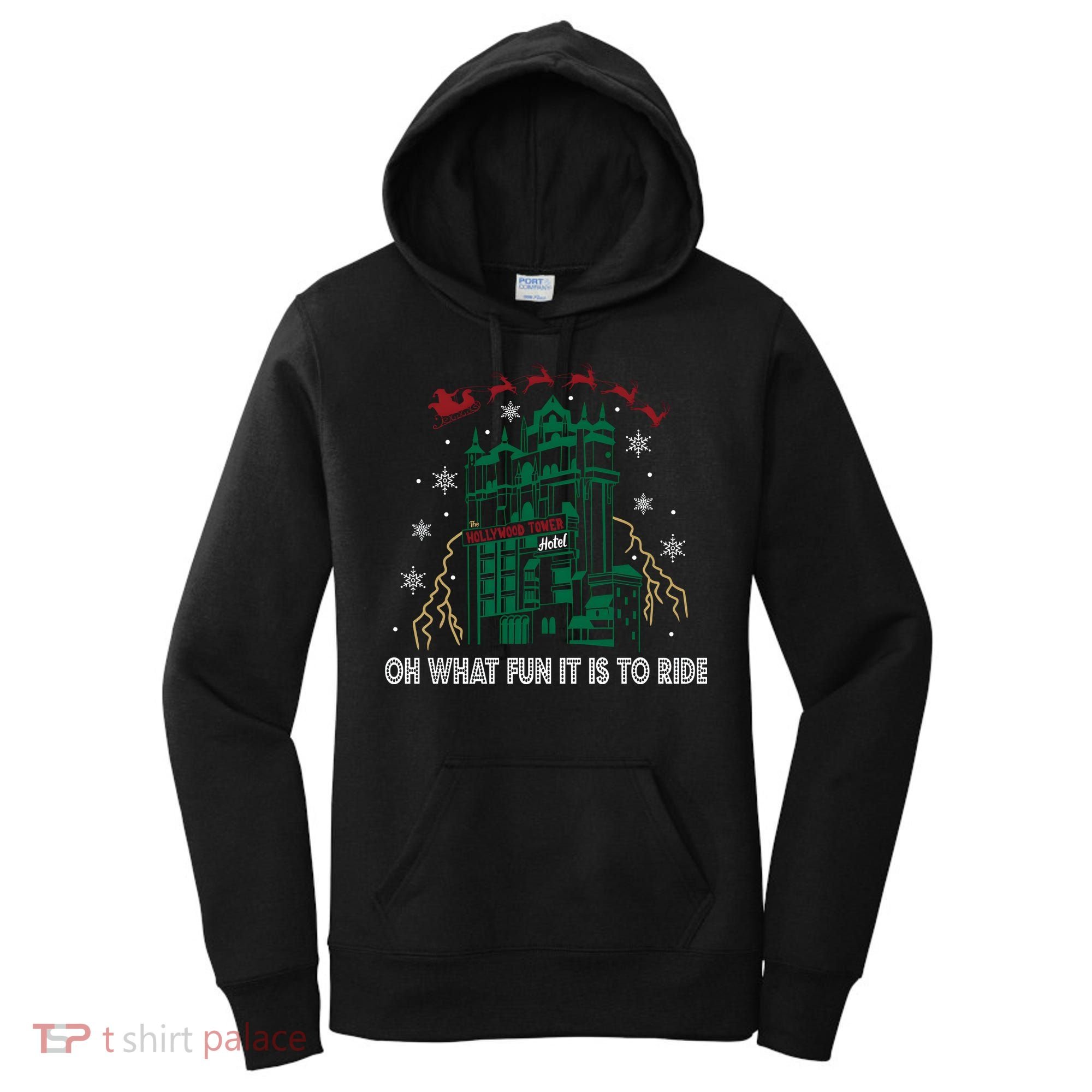 Oh What Fun It Is To Ride Tower Of Terror Christmas Women's Hoodie