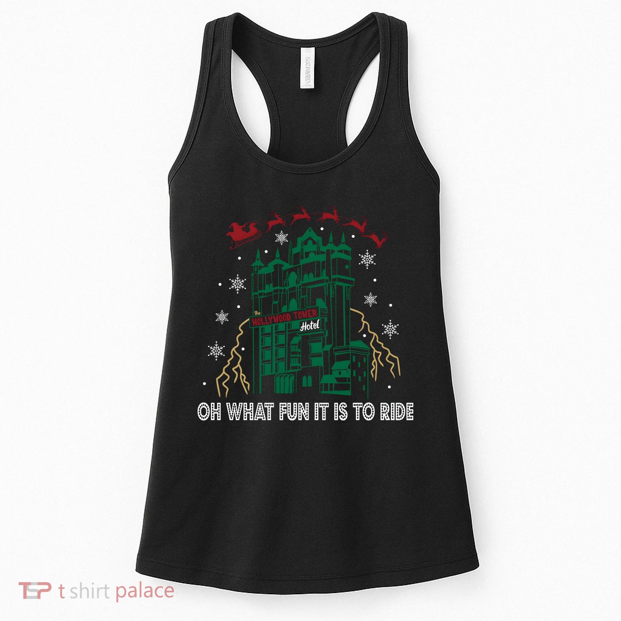 Oh What Fun It Is To Ride Tower Of Terror Christmas Women's Tank Top
